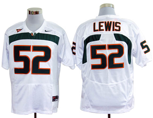 Miami Hurricanes #52 Lewis White NCAA Jerseys